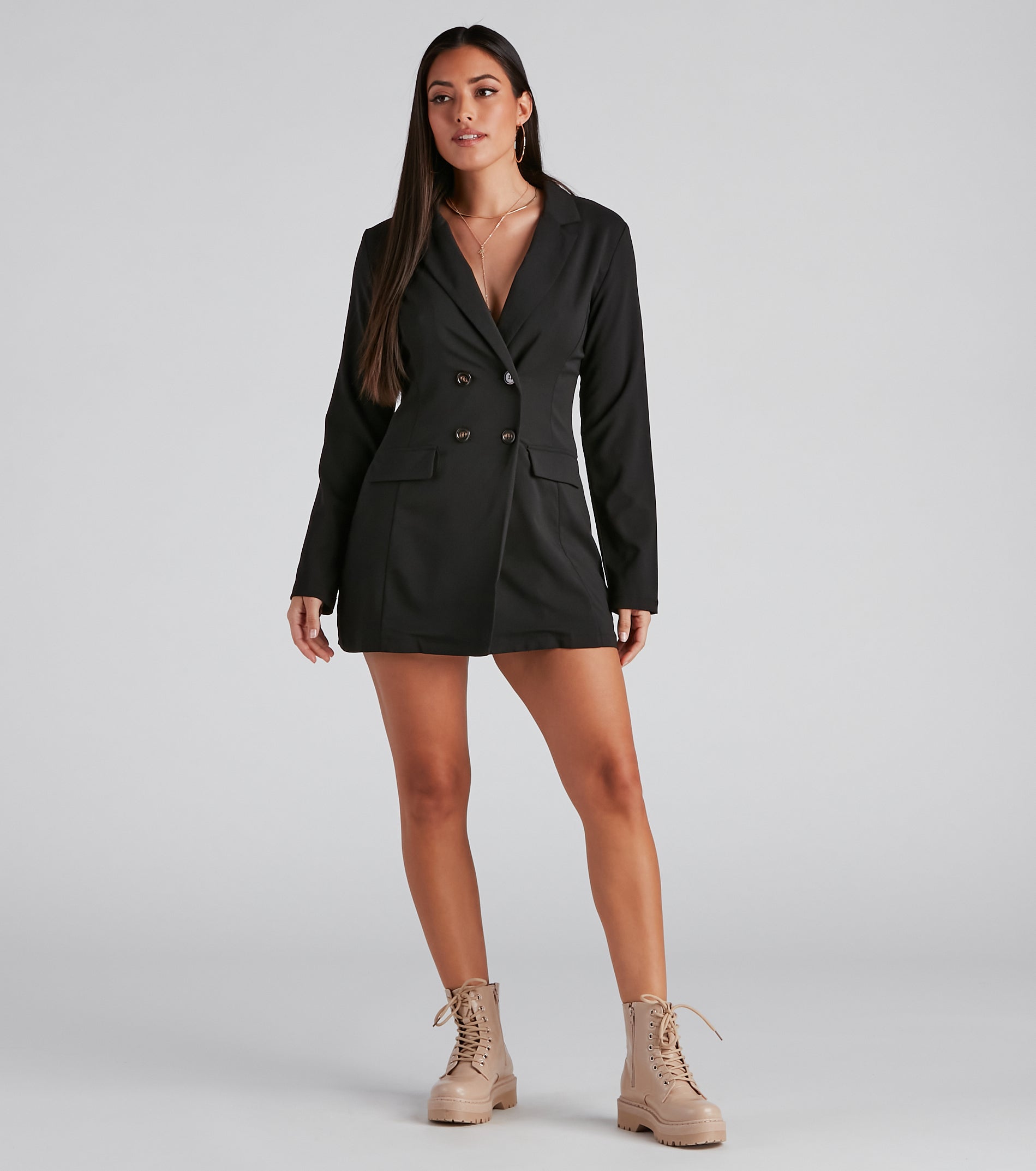 Classic Silhouette Buttoned Blazer