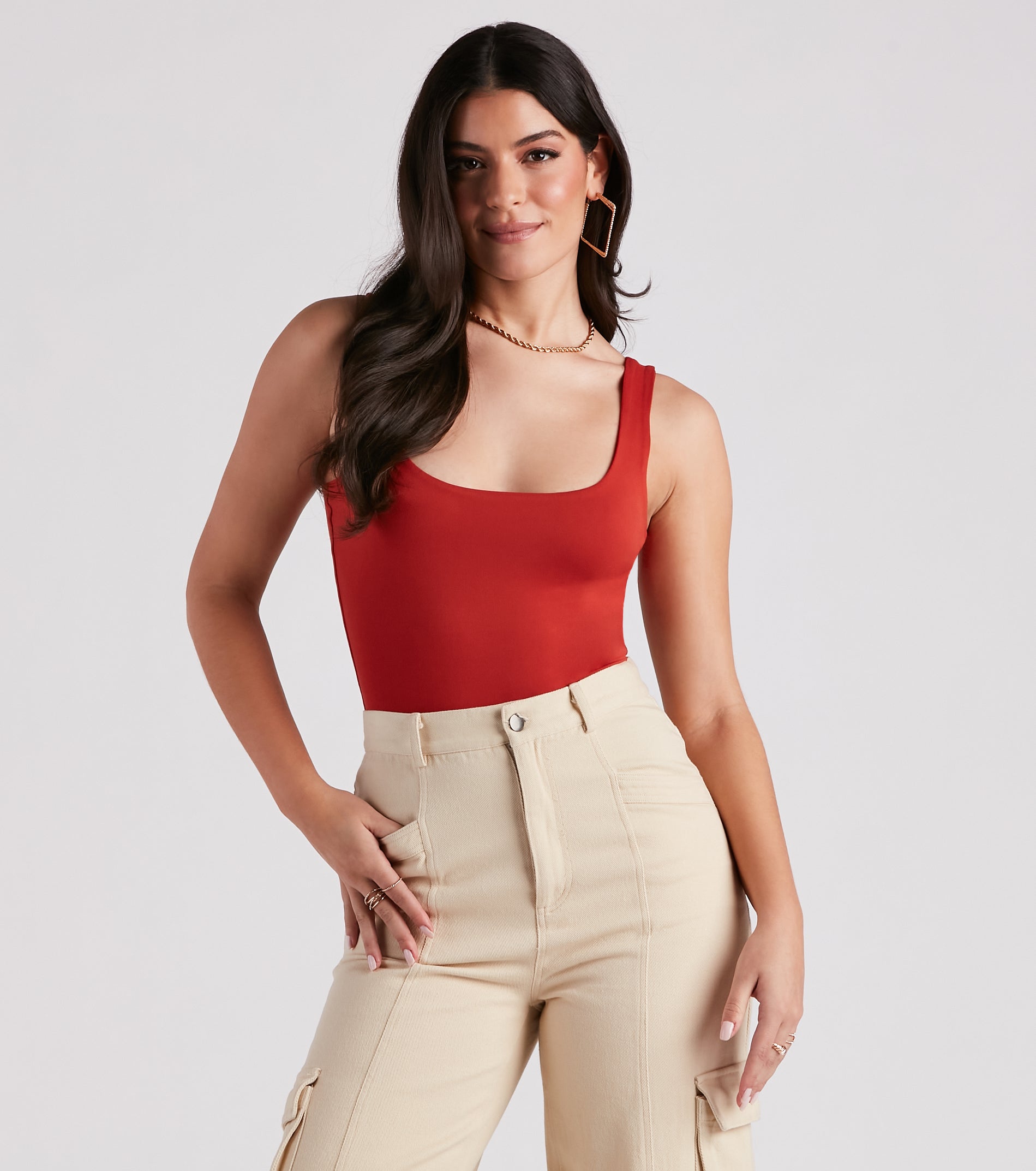 Staple Piece Scoop Neck Bodysuit