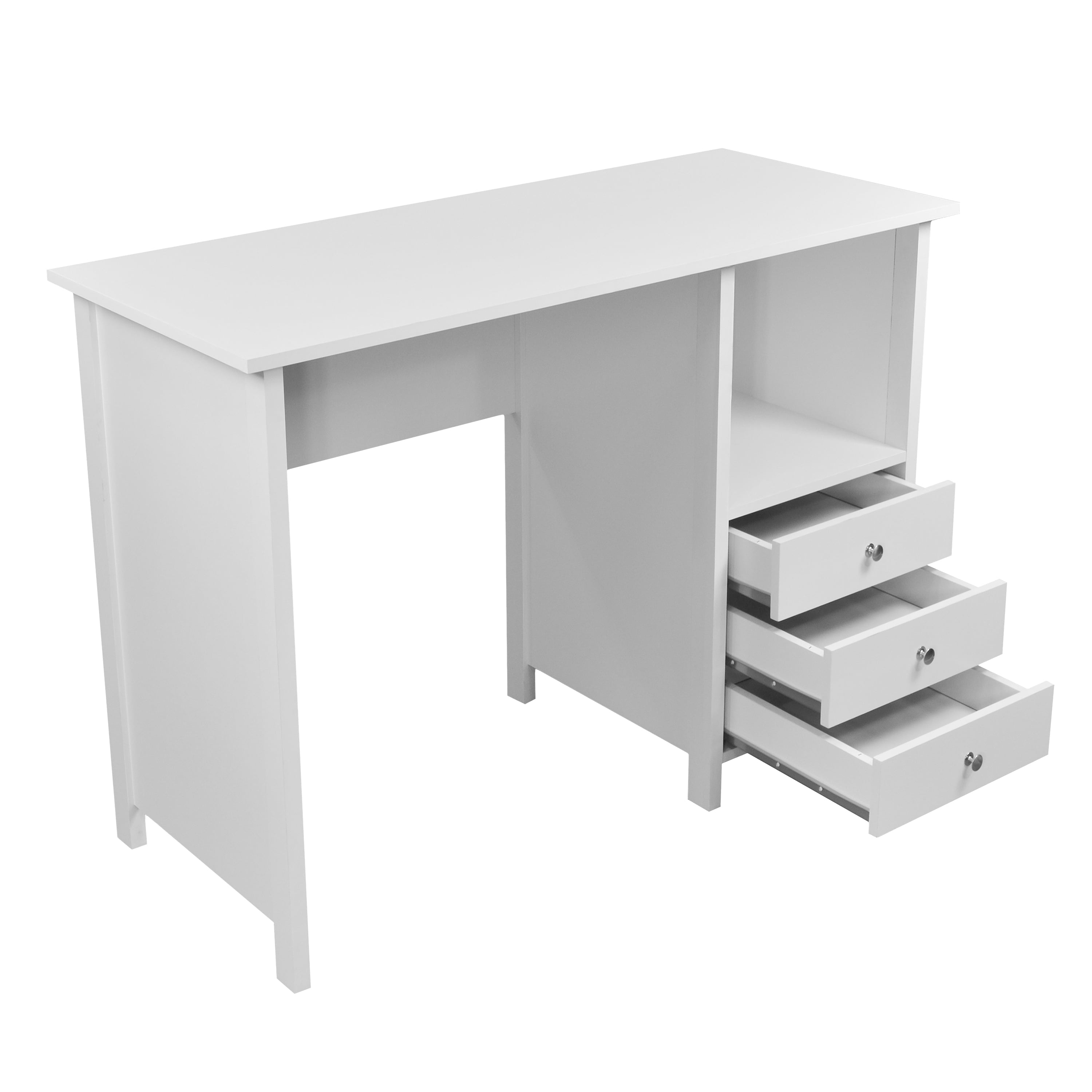 Techni Mobili Contemporary Desk with 3 Storage Drawers, White