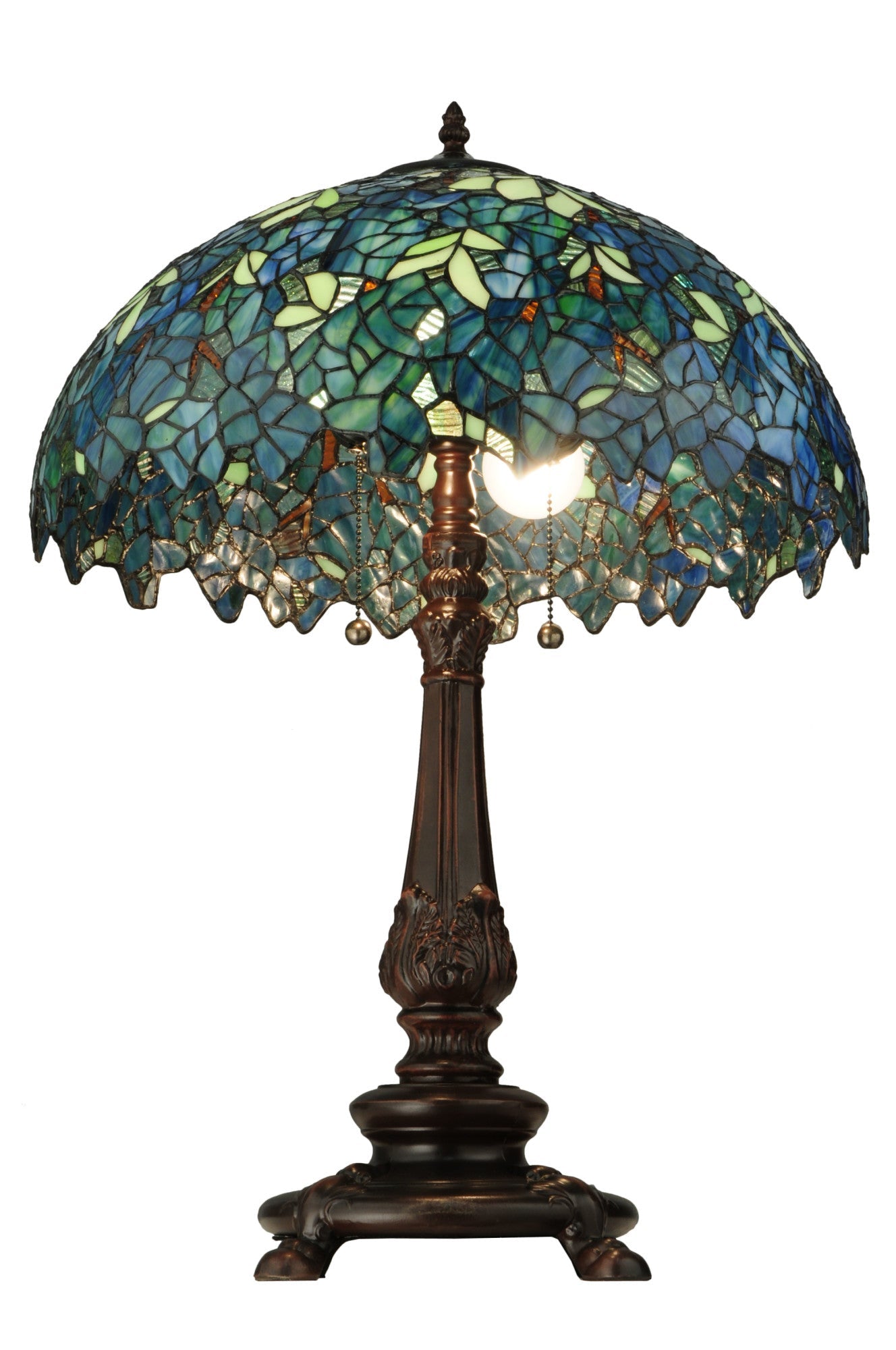 Meyda  124815 Nightfall Wisteria 2 Light 26" Tall Hand-Crafted Table Lamp -