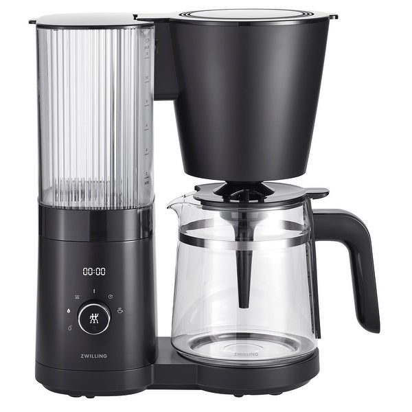 ZWILLING Enfinigy Glass Drip Coffee Maker 12 Cup， Awarded the SCA Golden Cup Standard， Black - 3-qt - - 35574490