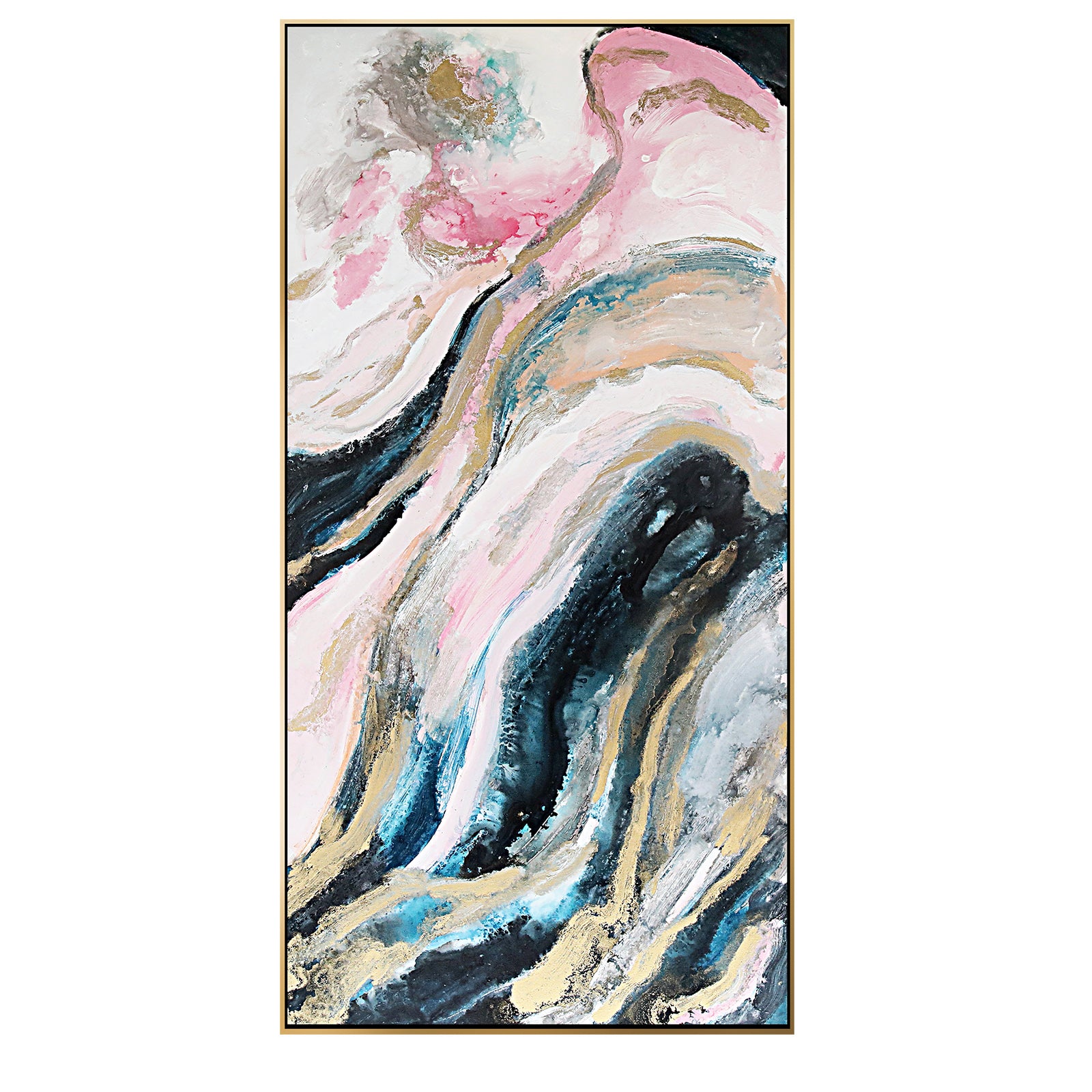 Pink Galaxy Hand Painted Art Painting With Frame 160X80 Cm Soap0104