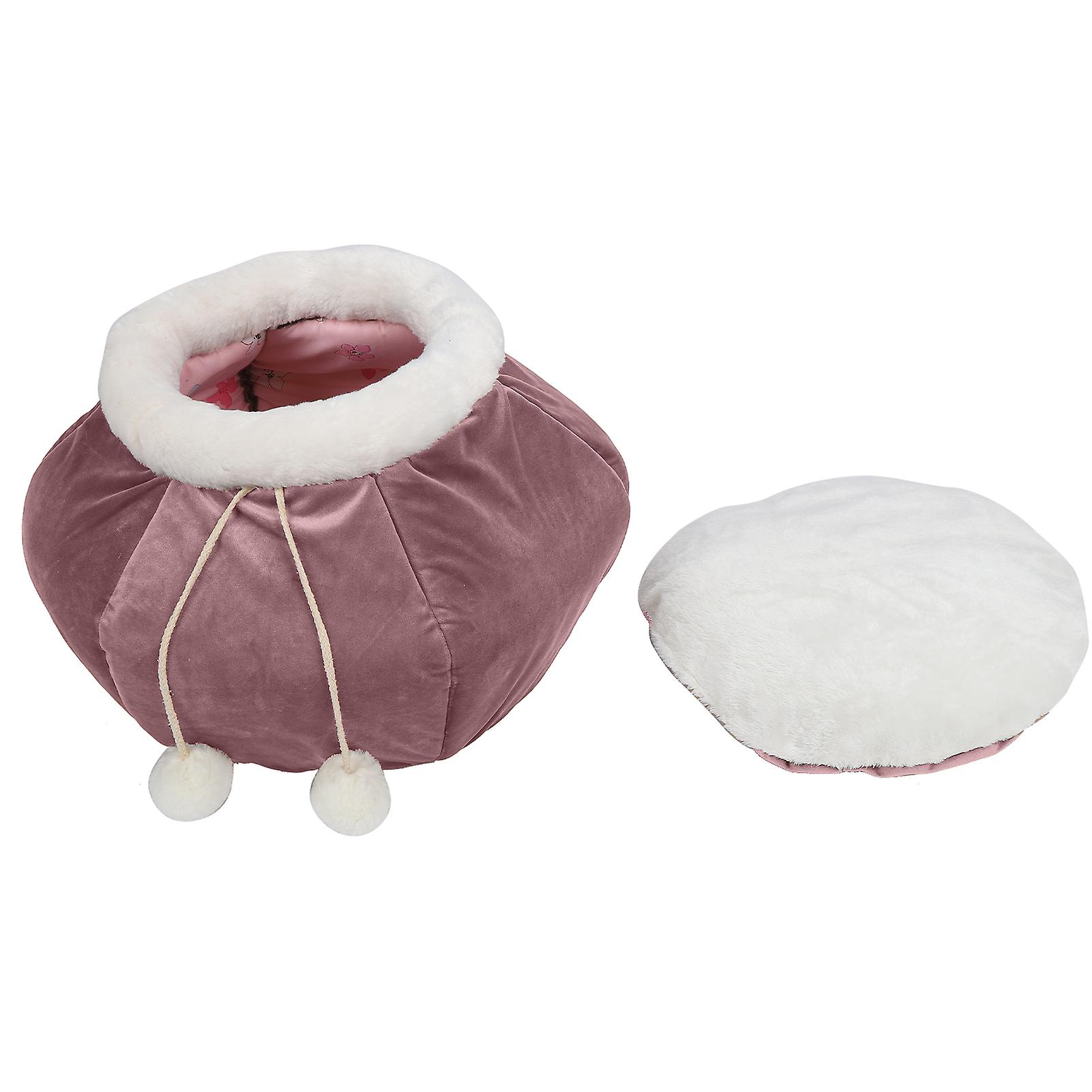 Pet Fish Basket Shape Sleeping Bed Collapsible Warm Soft Punny Resting Bed Pet Suppliespink Purple