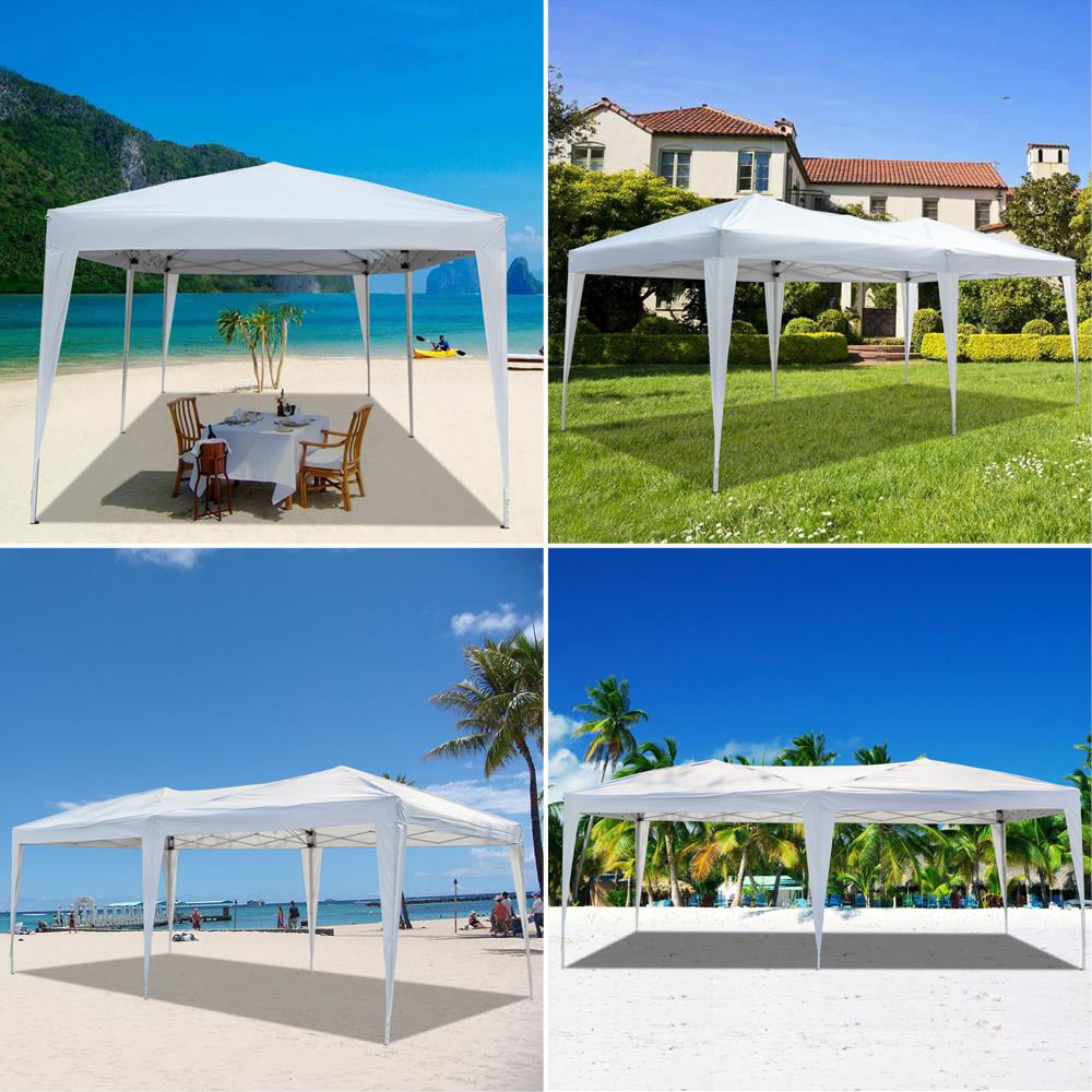 Zimtown 10'x20' Ez Pop up Folding Gazebo Backyard Canopy White No Side