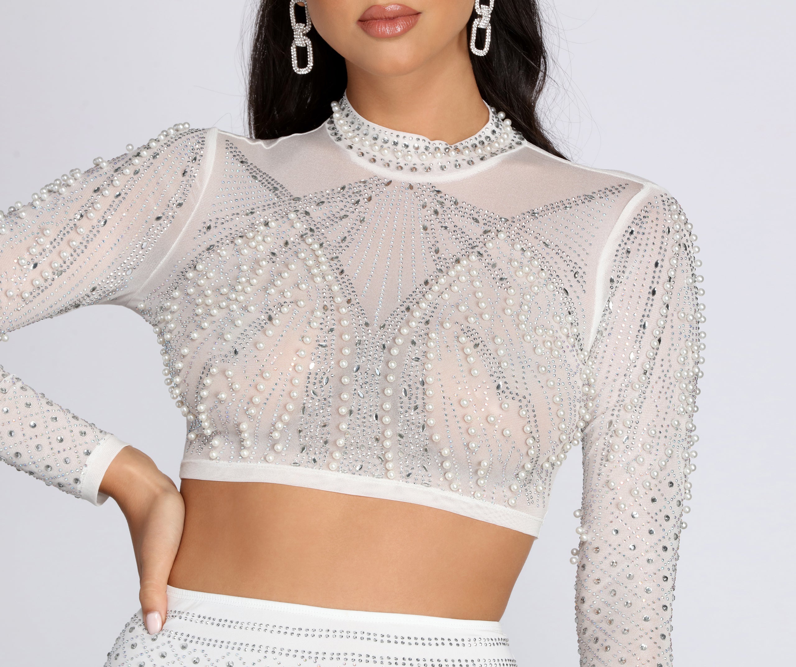 Pretty In Pearls Crop Top