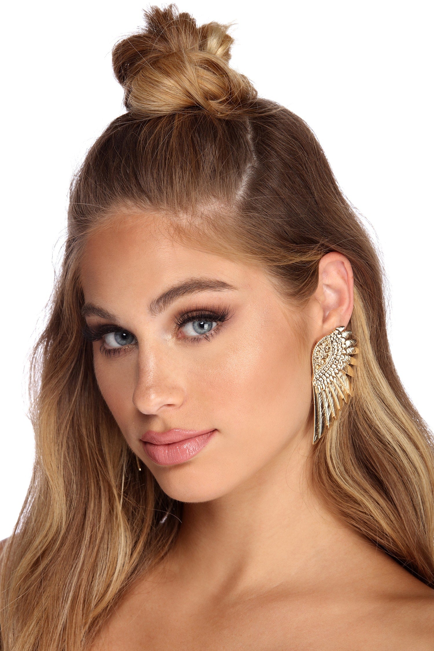 Winged Goddess Rhinestone Earrings