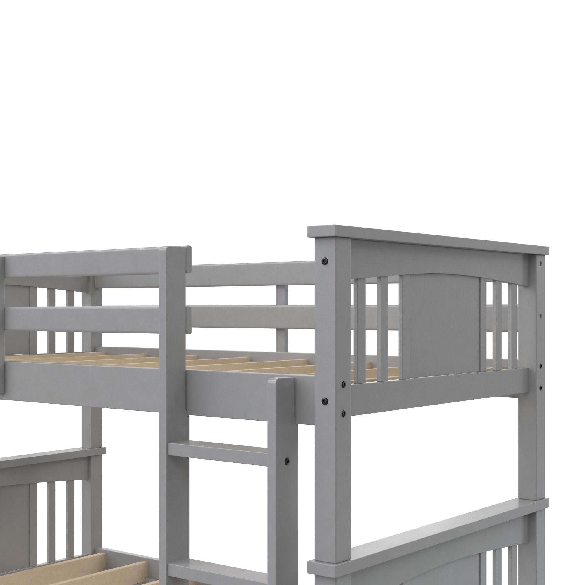 Better Homes and Gardens Flynn Twin Size Bunk Bed for Kids, Gray