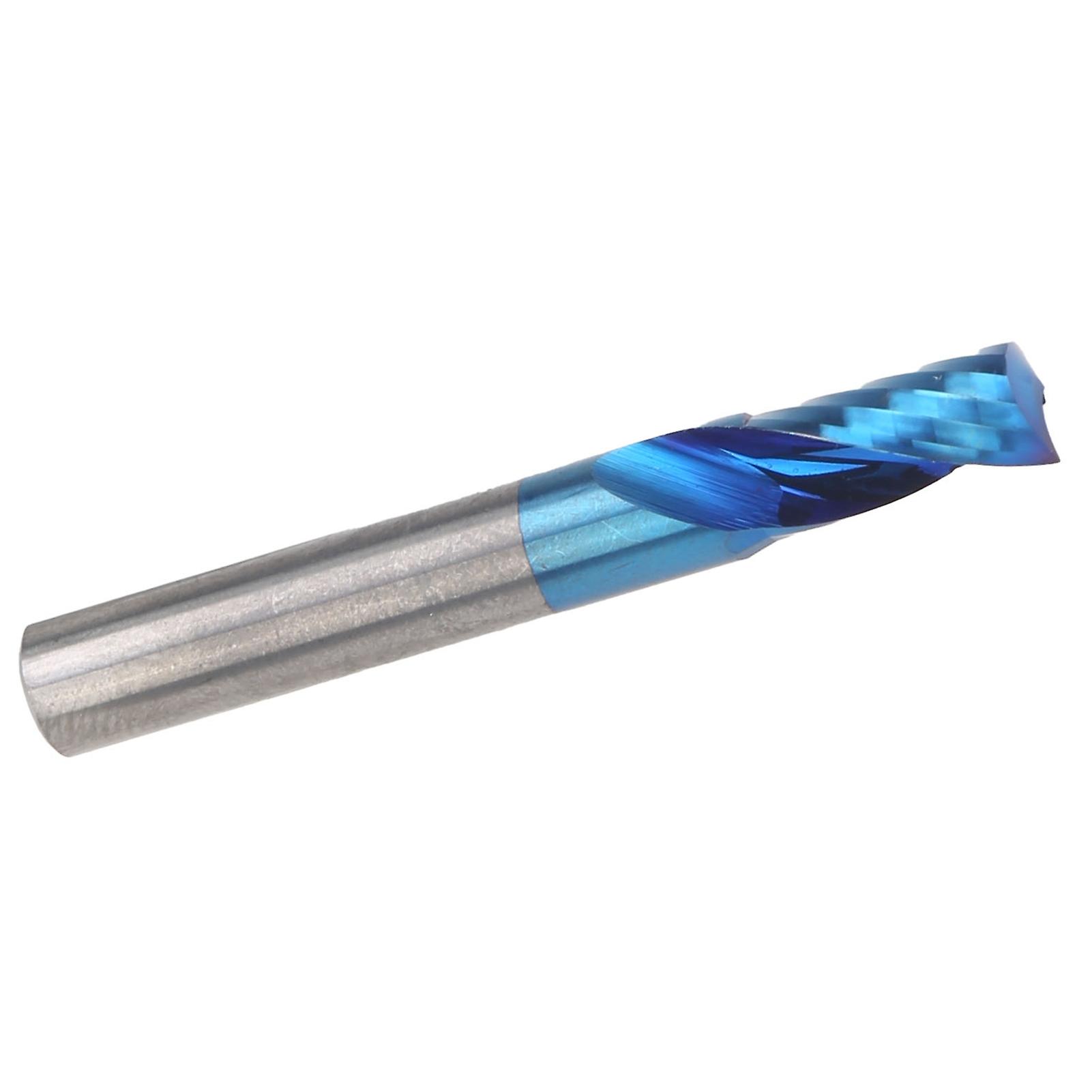 Spiral Milling Cutter Single Blade Tungsten Steel Blue Plating Hardware Cnc Tools 6x12x45