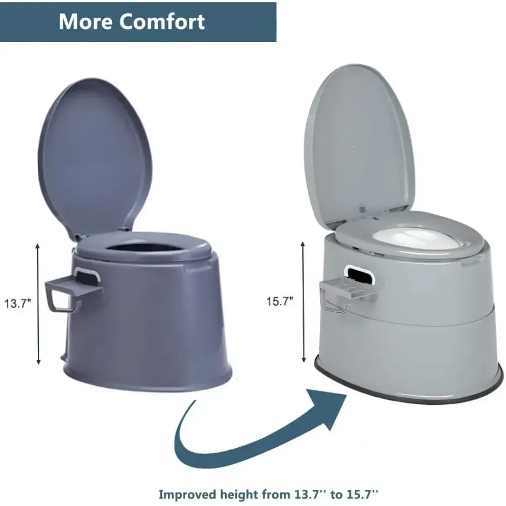 Portable Travel Toilet Detachable Toilet Lightweight Outdoor Indoor Toilet for Camping Grey/White/Brown