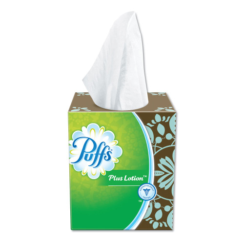 Puffs Plus Lotion Facial Tissue， 1-Ply， White， 56 Sheets/Box， 24 Boxes/Carton (34899CT)