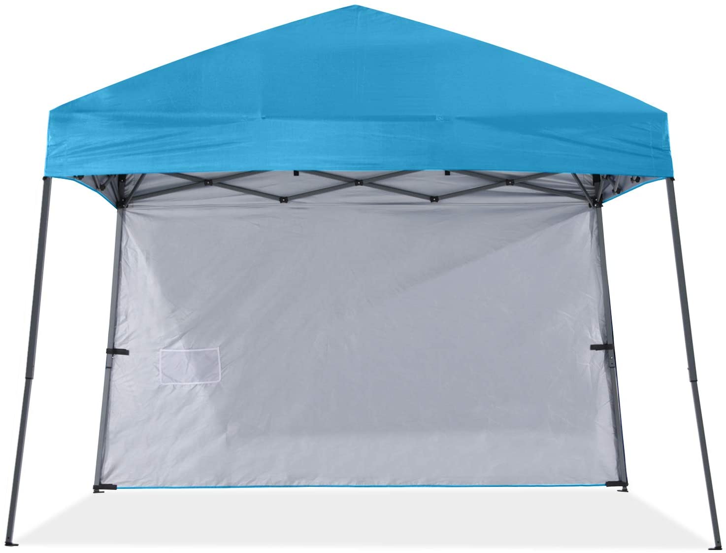 ABCCANOPY 8 ft x 8 ft Outdoor Pop up Slant Leg Canopy Tent with 1 Sun Wall and 1 Backpack Bag - Sky Blue