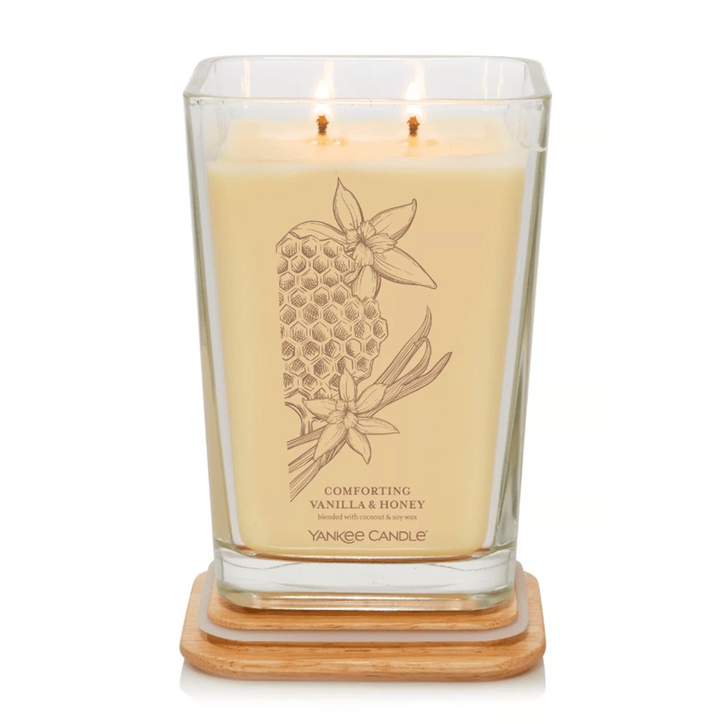 Yankee Candle  Well Living Collection - Large Square Candle in Comforting Vanilla & Honey