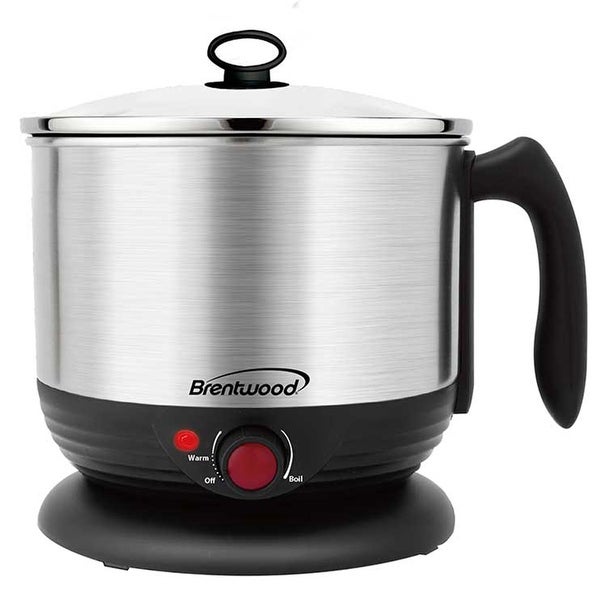 Brentwood Stainless Steel 1.3qt Electric Hot Pot Cooker and Steamer - 1.3 Quarts - - 36557628