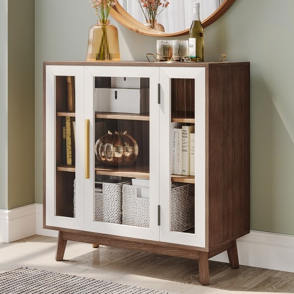 BELLEZE Troy Curio Cabinet with Glass Door and Adjustable Shelves - - 36834026