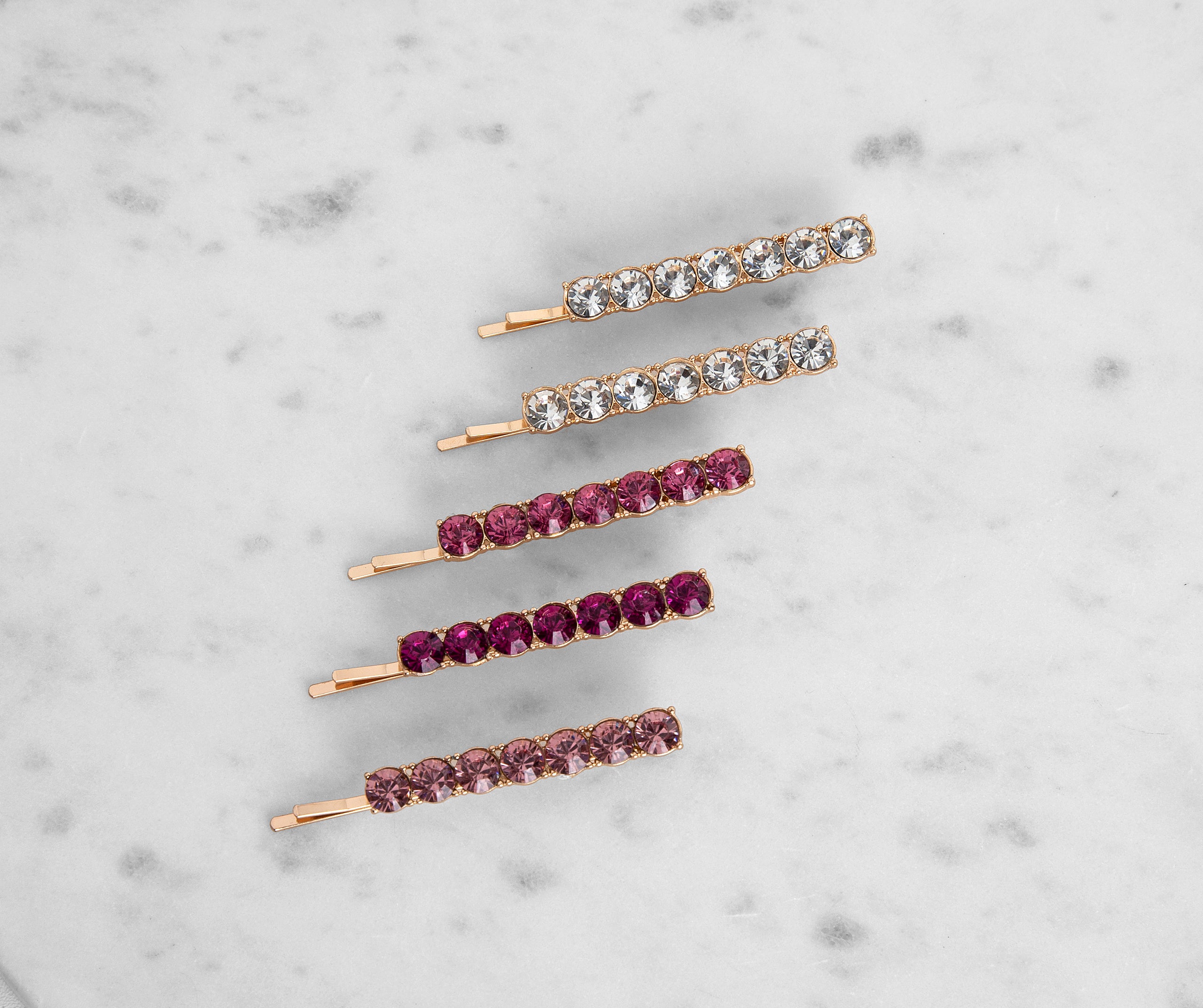 Five Pack Ombre Stone Bobby Pins