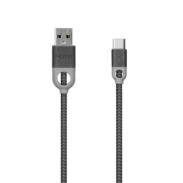 Lifeworks iHome 6' Double Injected Nylon Braided Dual Strain Braided USB Type-C Charge and Sync Cable