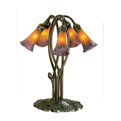 Meyda  14995 Stained Glass /  Table Lamp From The Lilies Collection - Blue