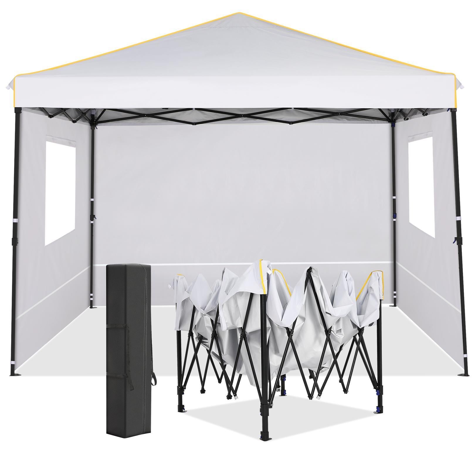 Likein 10x10 ft Pop Up Canopy Tent with 4 Removable Sidewalls, Commercial Instant Gazebo Tent, Outdoor Canopy Tents for Party/Exhibition/Picnic with Carry Bag, Clearance - Gray