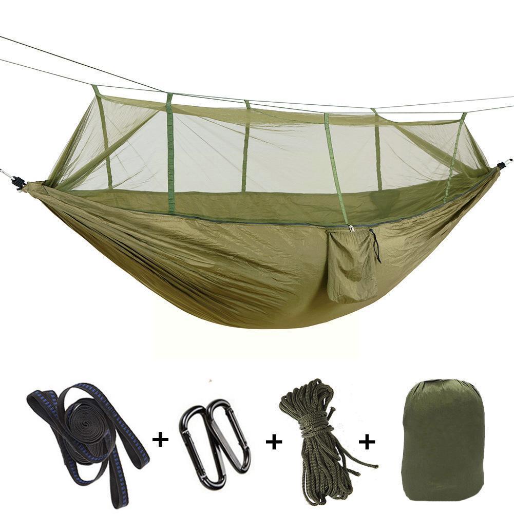 Camping Waterproof Canopy Hammock Set Camouflage Mosquito Net Camping Hiking Travel Outdoor Tent Shade G4c4