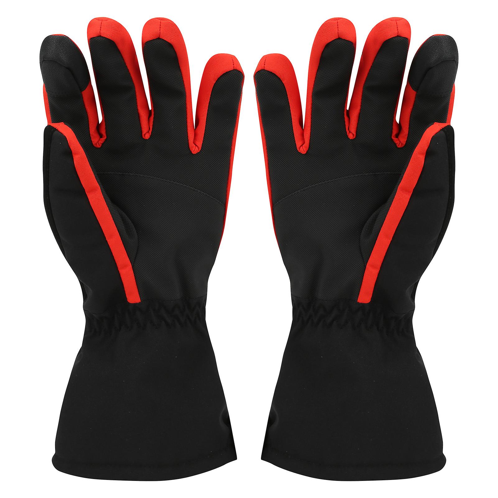 1pair Winter Outdoor Sport Skiing Brushed Lining Waterproof Keep Warm Antislip Glovesl Red Black