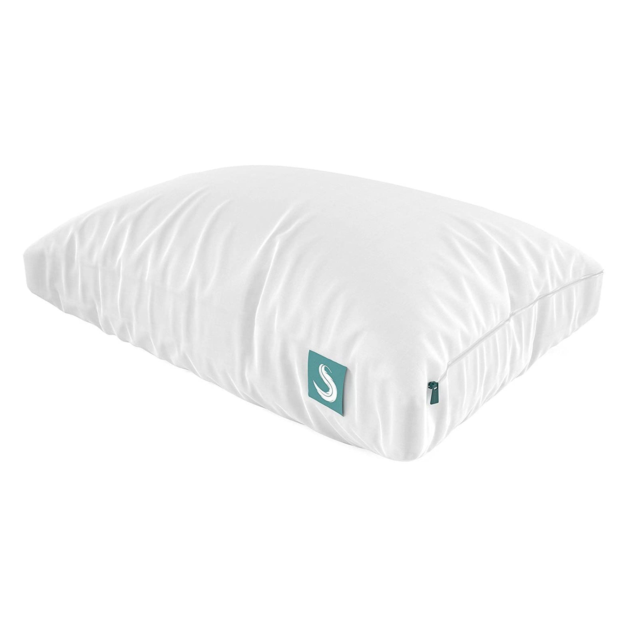 Sleepgram Bed Support Sleeping Pillow with Microfiber Cover, King, White