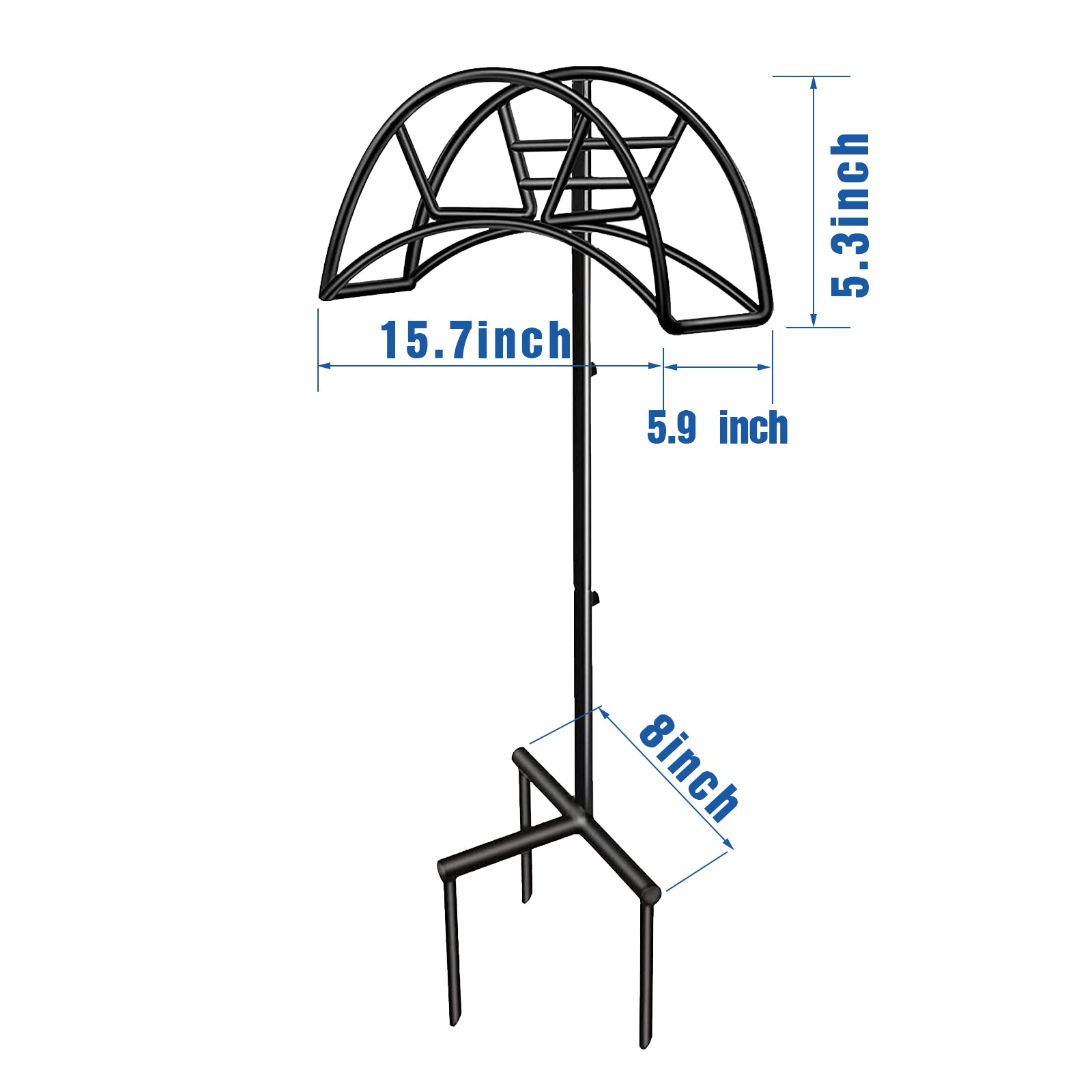 DisplayForever Freestanding Garden Hose Holder Hanger with Water Hose Storage Strap for Outside Yard | Heavy Duty Metal Water Hose Storage Stand Rack | Black