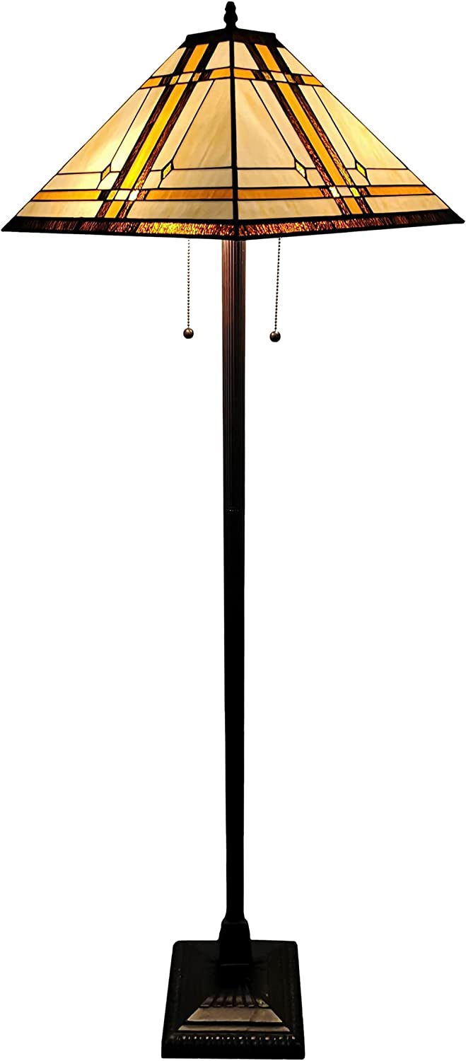 BBNBDMZ  Floor Lamp Torchiere - Vintage Standing Light Floor Lamp - 61\u201D Tall Floor Stained Glass Lamp -  Floor Lamps for Living Room