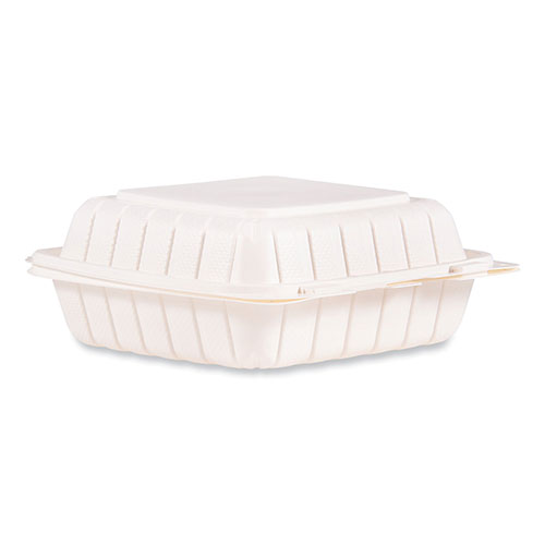 Dart Container Dart ProPlanet Hinged Lid Containers | Single Compartment， 8.25 x 8 x 3， White， Plastic， 150