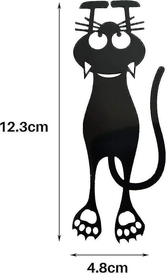 5pcs Black Kitten Cat Plastic Bookmarks Creative Hollow Kitten Bookmarks Lovely Durable 3d Animal Bookmarks For Reader