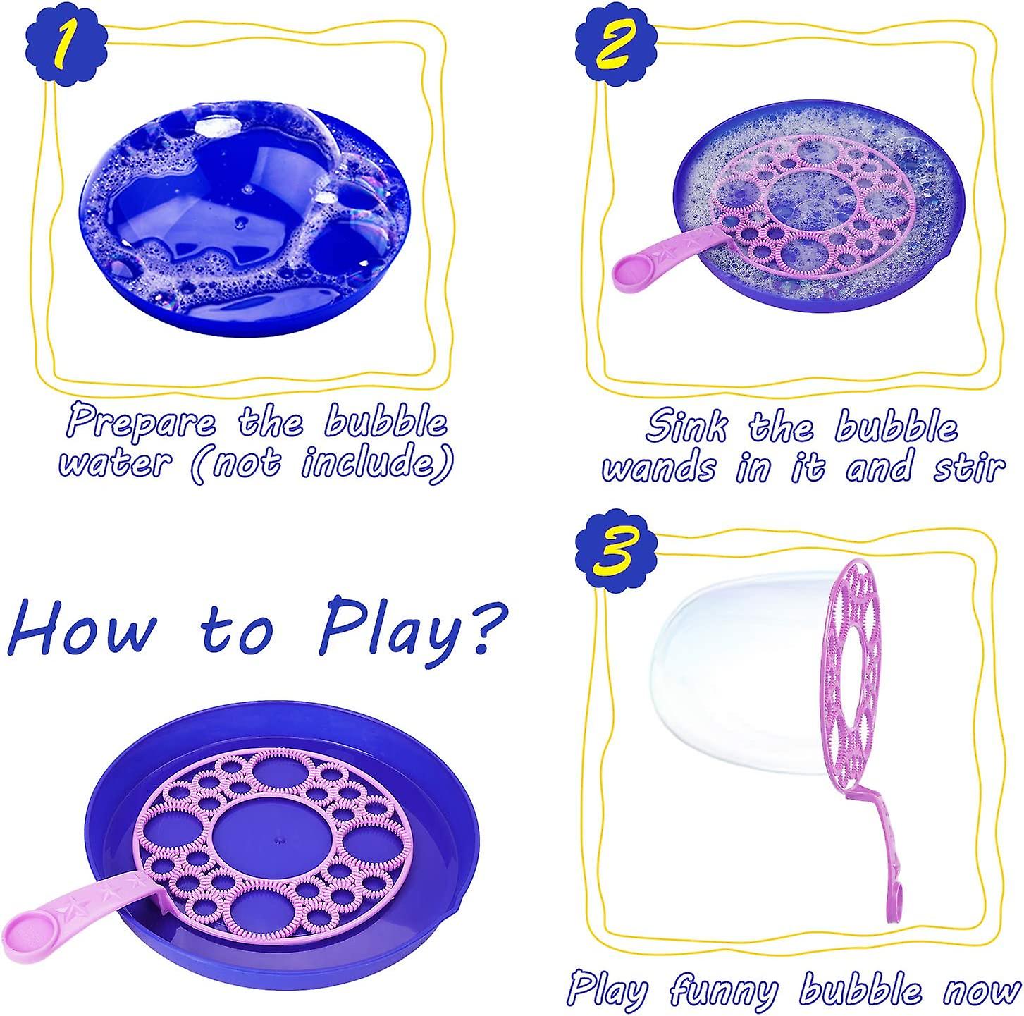 Big Bubble Wands Set: Bubbles Wand Tray Funny Bubbles Maker， Nice For Outdoor Playtime and Birthday Party and Games， Suitable For All Age People