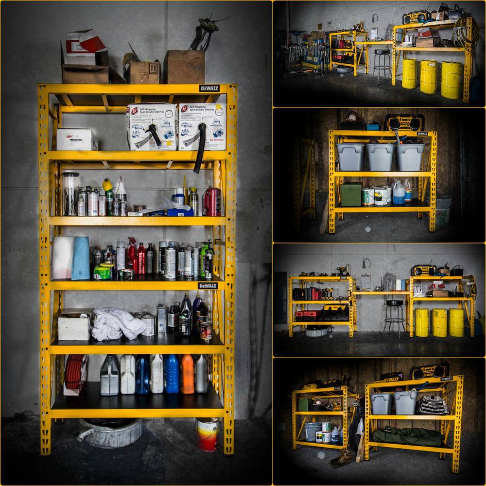 DEWALT DXST4500 Yellow 3-Tier Steel Garage Storage Shelving Unit (50 in. W x 48 in. H x 18 in. D)