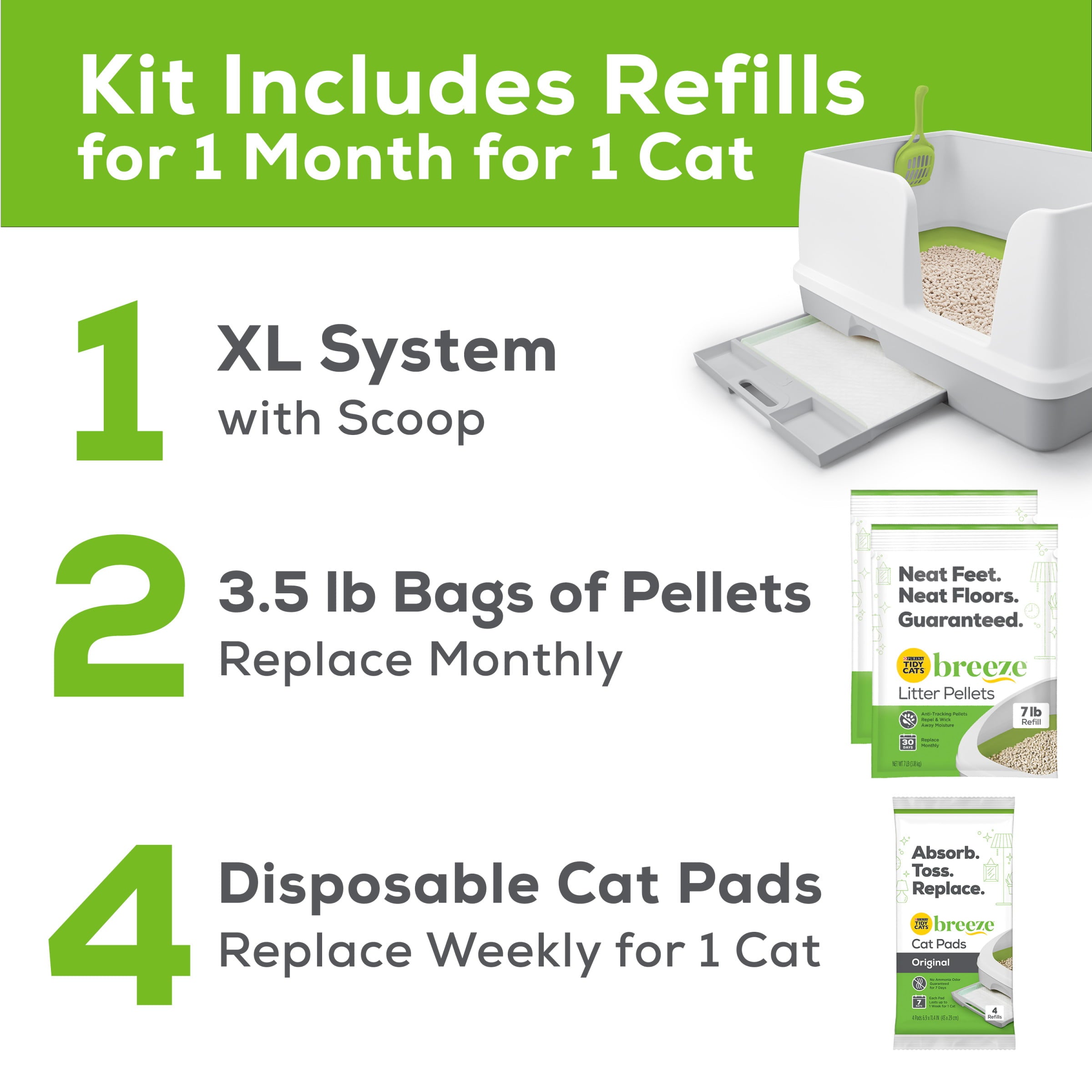 Purina Tidy Cats Breeze Cate Litter Box System Starter Kit Xl