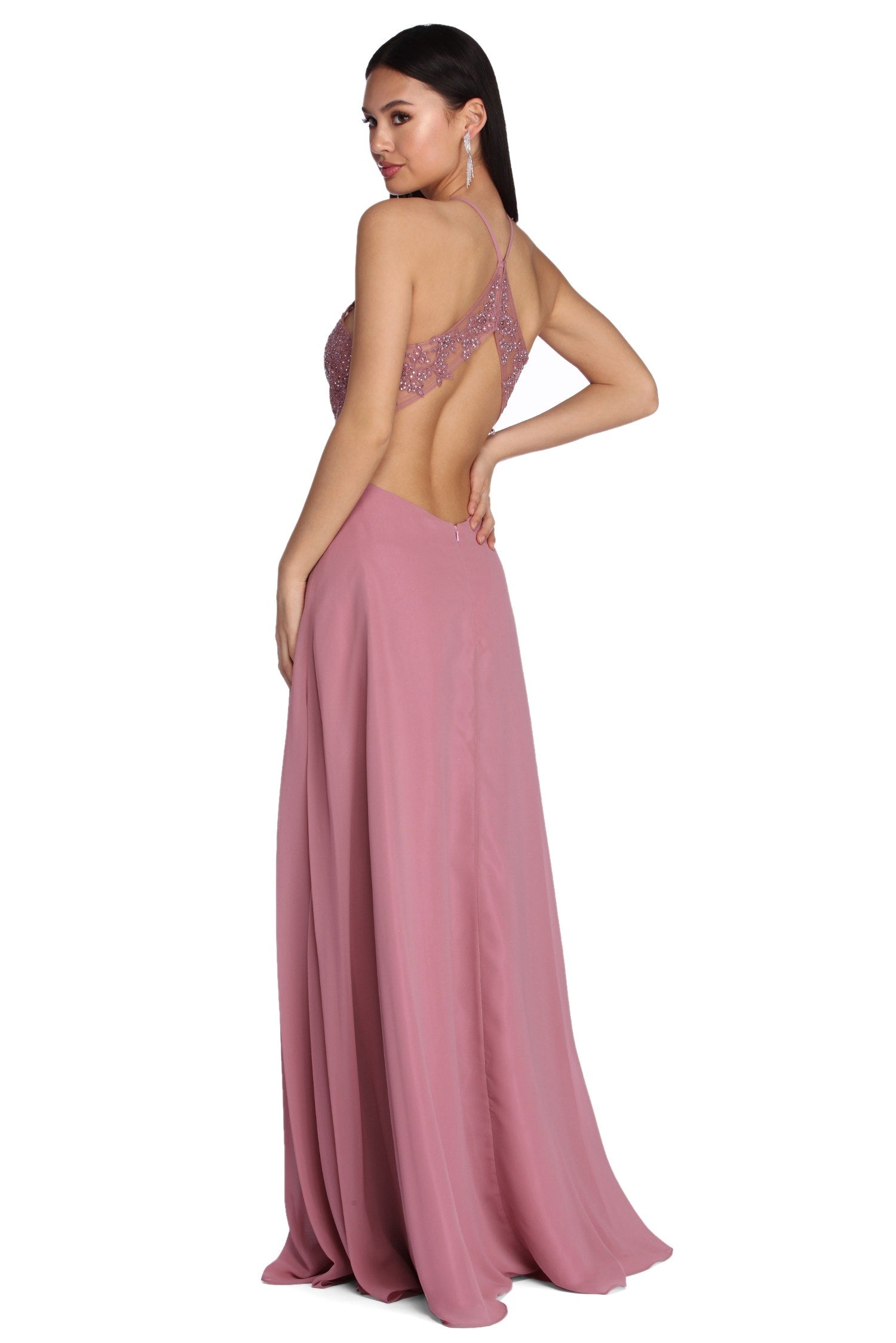 Alessandra Formal Open Back Chiffon Dress