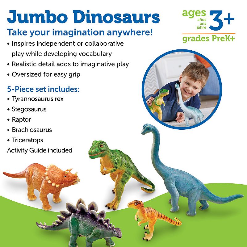 Learning Resources 5-piece Jumbo Dinosaurs Imaginative Playset