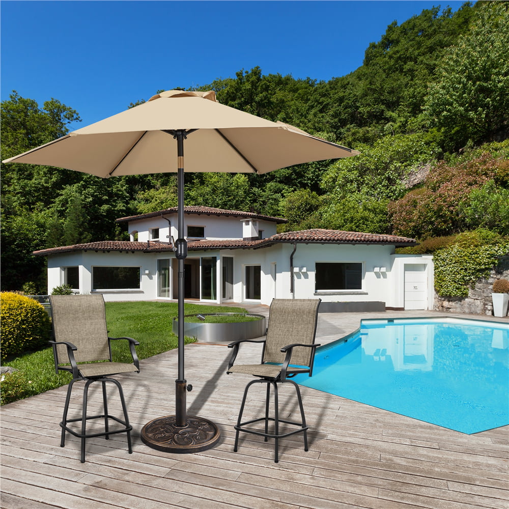 SmileMart 22lbs Metal Patio Market Umbrella Base for Outdoors, Bronze