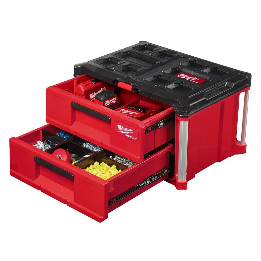 Milwaukee PACKOUT 22 in. 2-Drawer Tool Box with Metal Reinforced Corners 48-22-8442