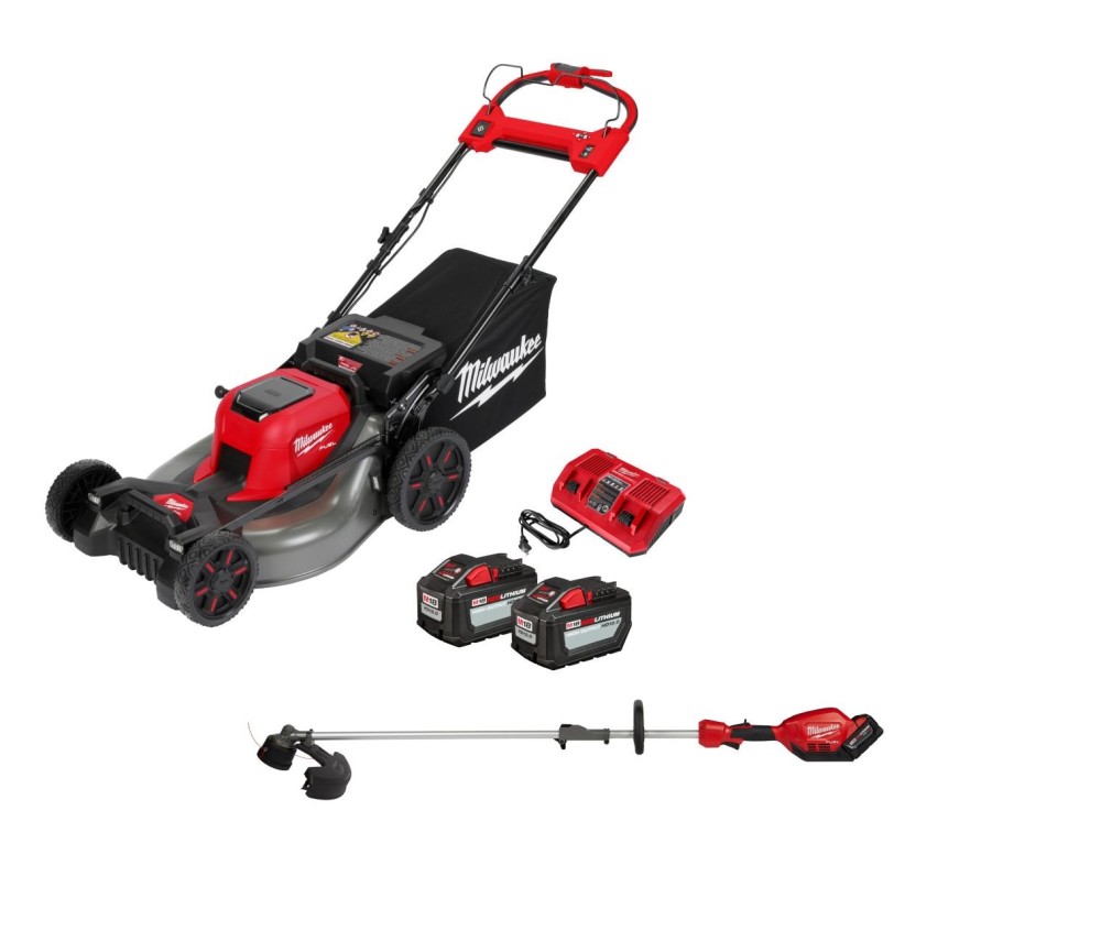 Milwaukee M18 FUEL 21 Lawn Mower Kit & String Trimmer with QUIK-LOK Attachment Capability Bundle