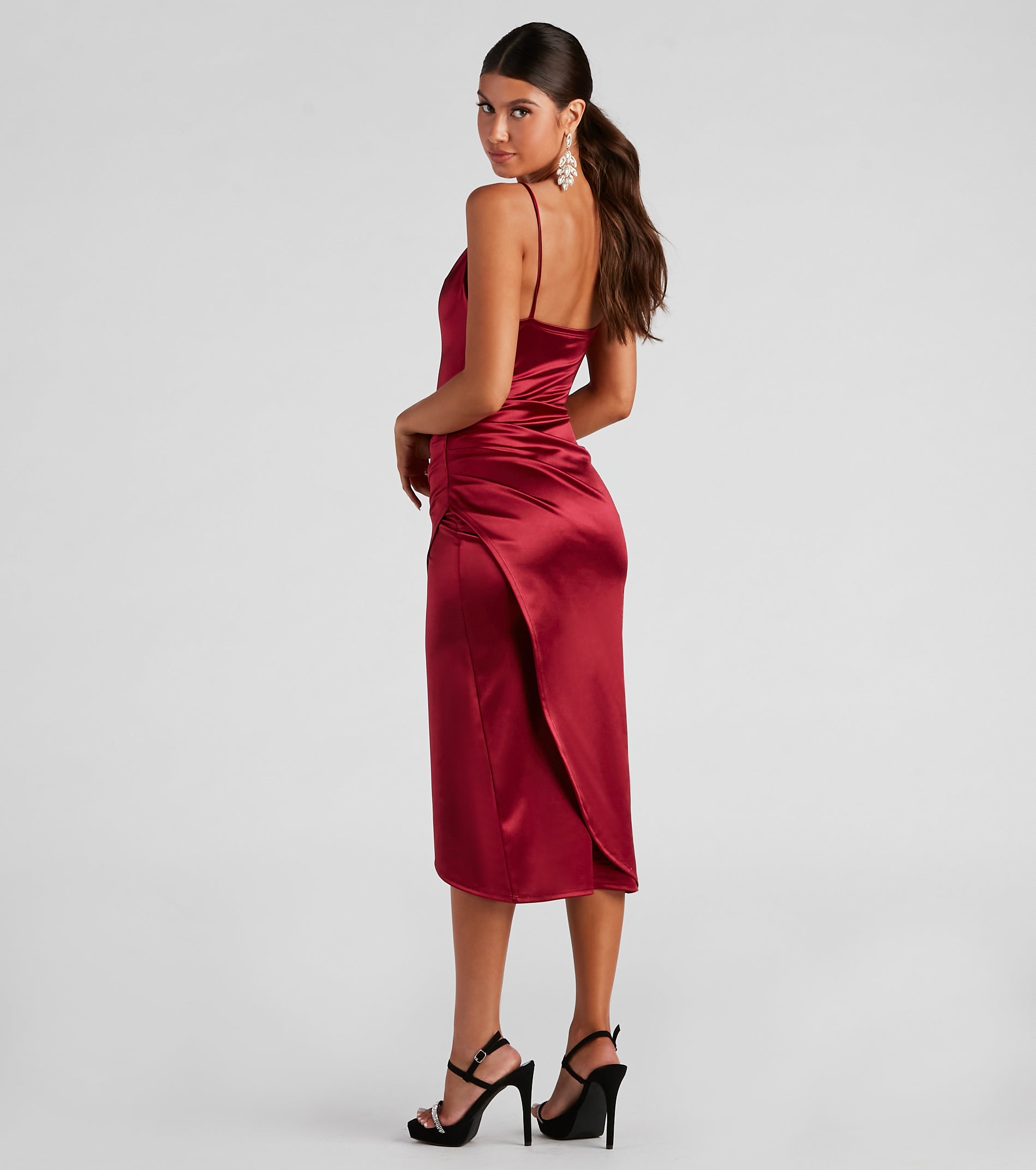 Angelina Sleeveless Wrap-Front Midi Dress
