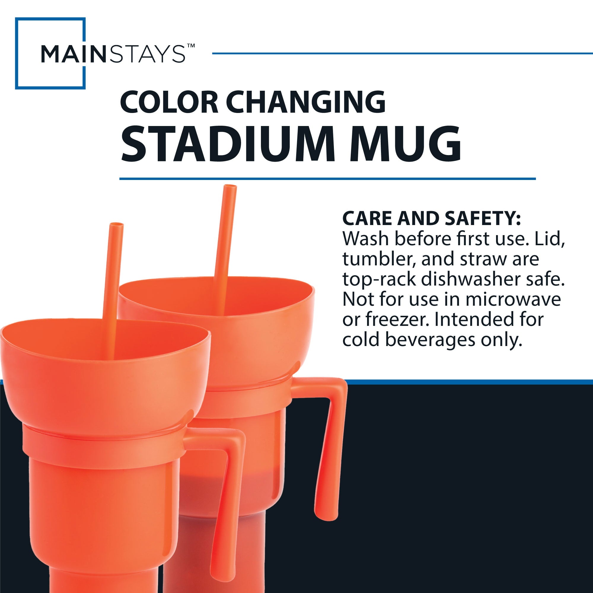 Mainstays Stadium Tumbler 32 fl oz， Coral