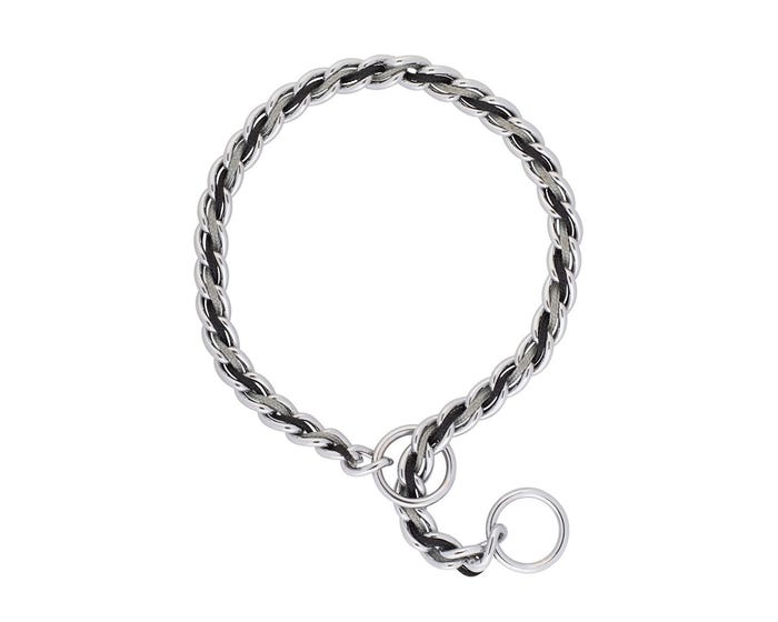 Terrain D.O.G. Laced Chain Slip Collar， Gray/Black， 3.5 mm x 22
