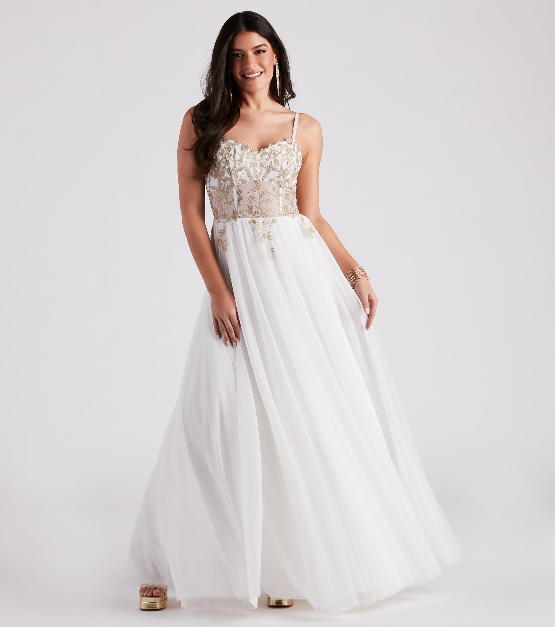 Alexandra Rhinestone Embroidered Tulle Ball Gown