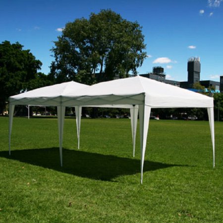 Zimtown 10'x20' Pop up Tent Folding Backyard Canopy White W/6 Side