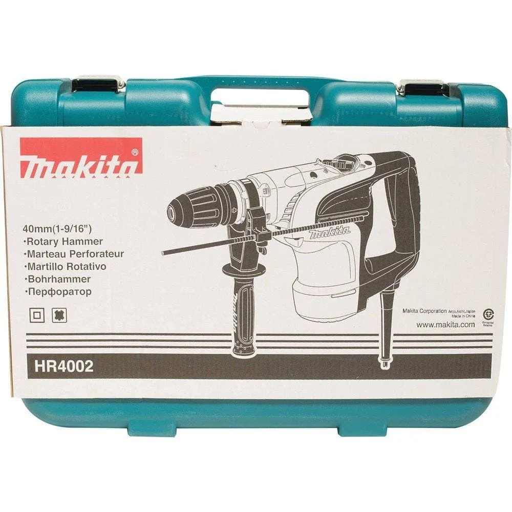 Makita 10 Amp 1-9/16 in. Corded SDS-MAX Concrete/Masonry Rotary Hammer Drill with Side Handle and Hard Case HR4002
