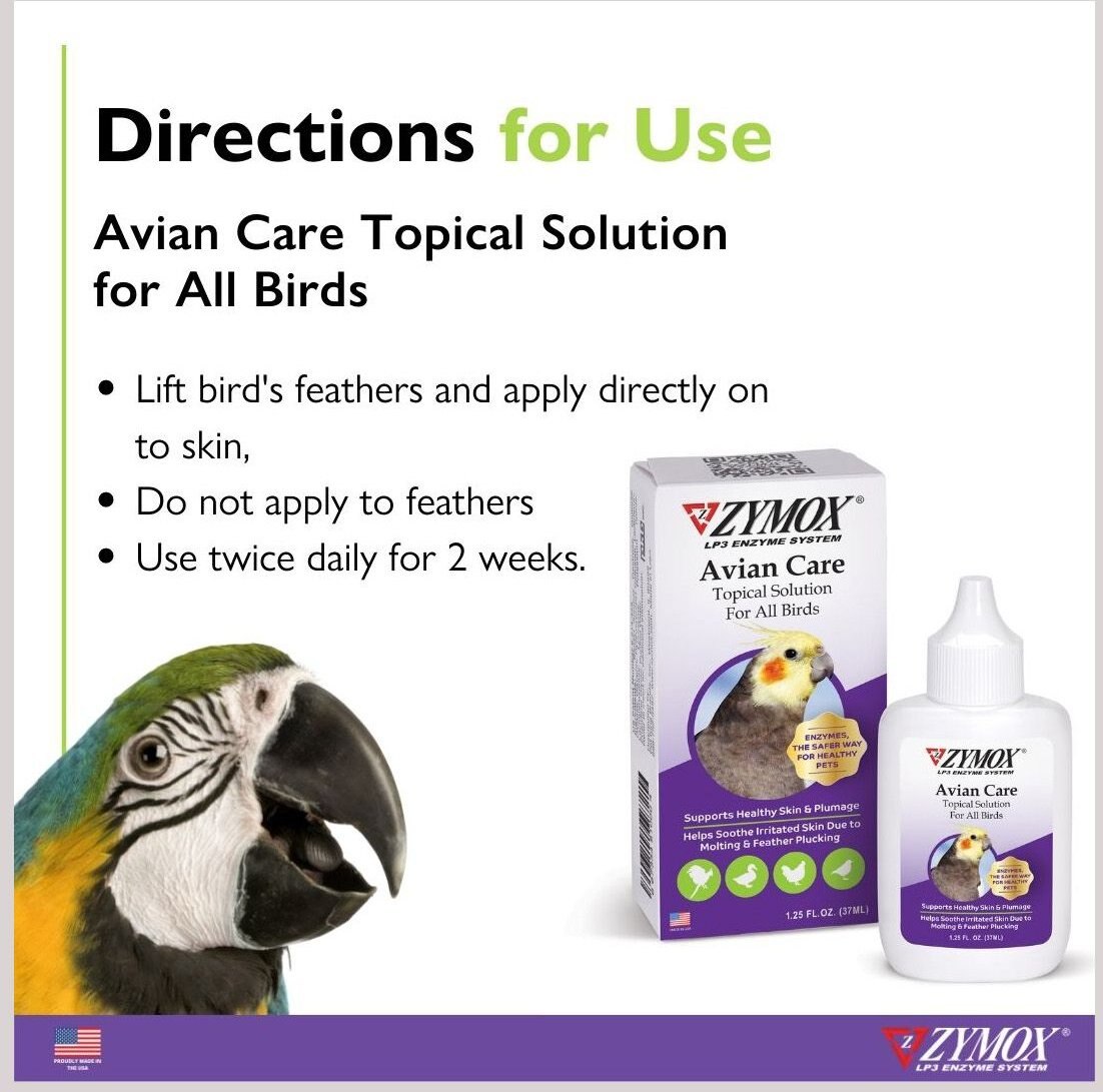 Zymox Avian Care Topical Skin Solution， 1.25-oz bottle