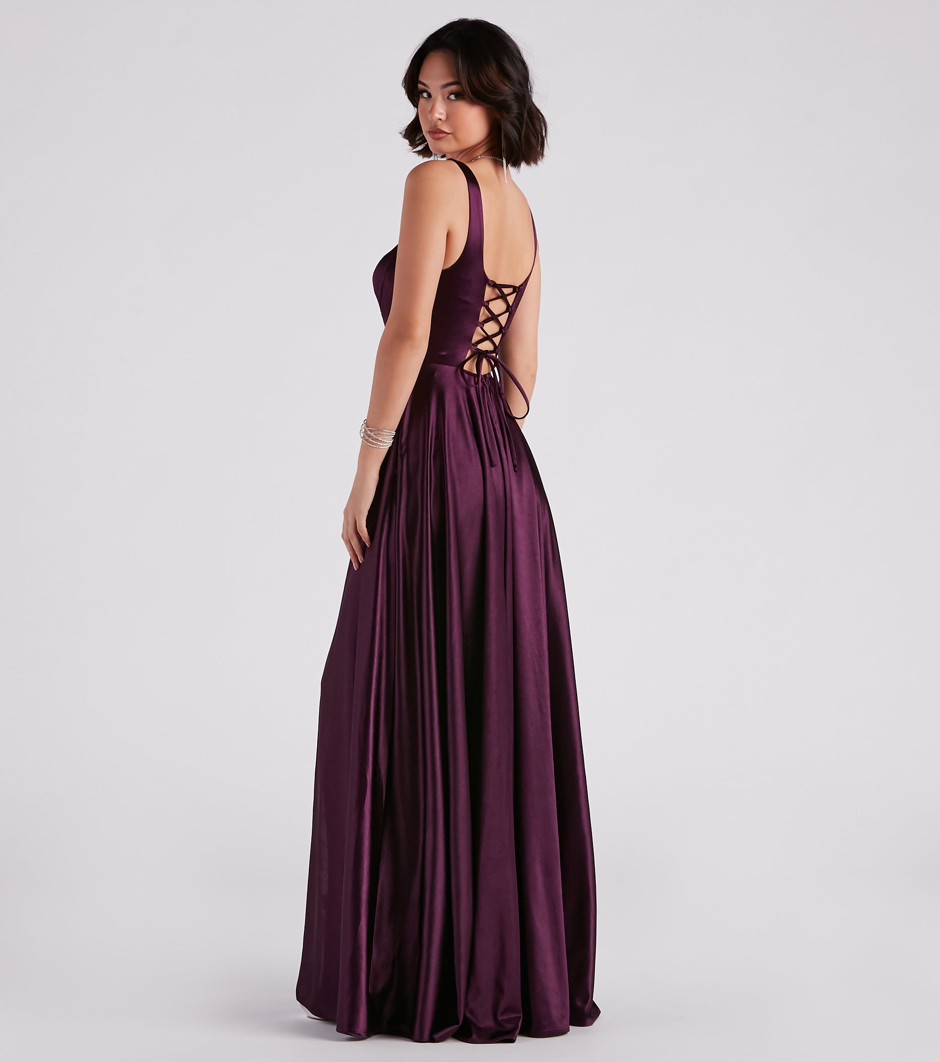 Angelica Formal Satin A-Line Gown