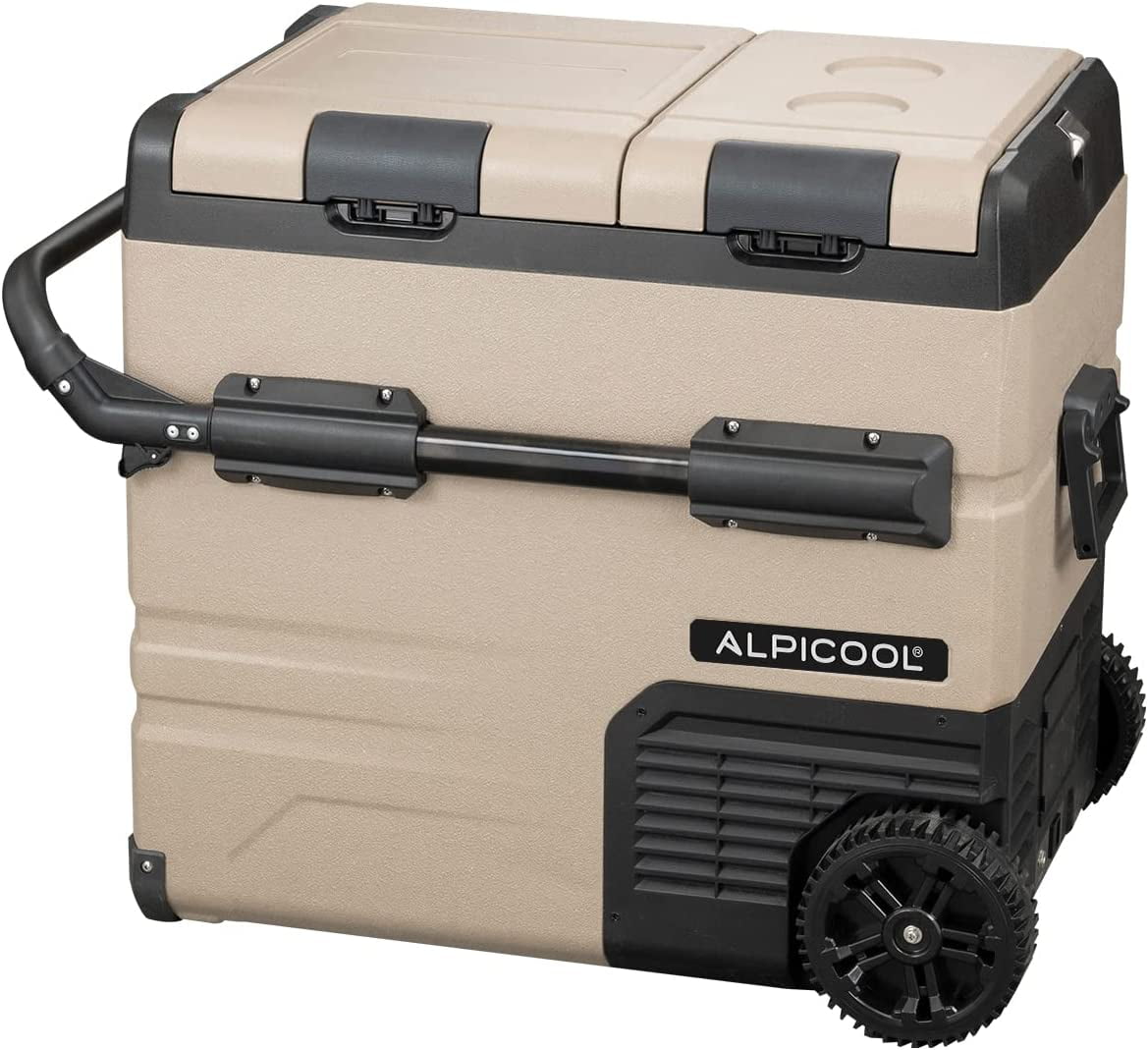 Alpicool TAW55 Portable Refrigerator 58 Quart(55 Liter) Dual Temperature Control Fridge Mini Freezer for Travel,Camping,Fishing, Outdoor -12/24V DC