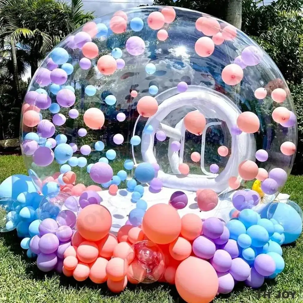 Funworldsport 3m Outdoor Rental Camping Transparent Inflatable Bubble Tent Inflatable Bubble Dome Tent With Tunnel
