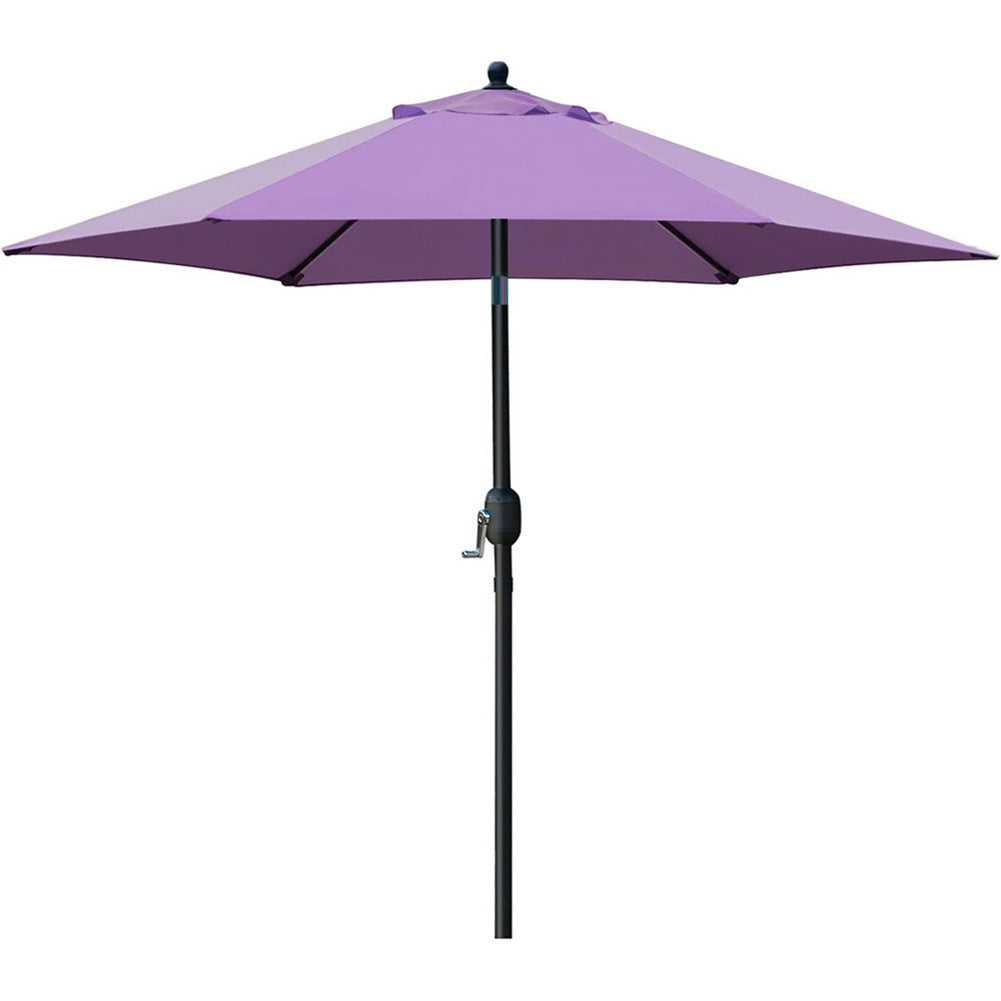 7.5' Patio Umbrella Outdoor Table and Chairs Market Umbrella with Push Button Tilt/Crank, 6 Ribs (Purple)