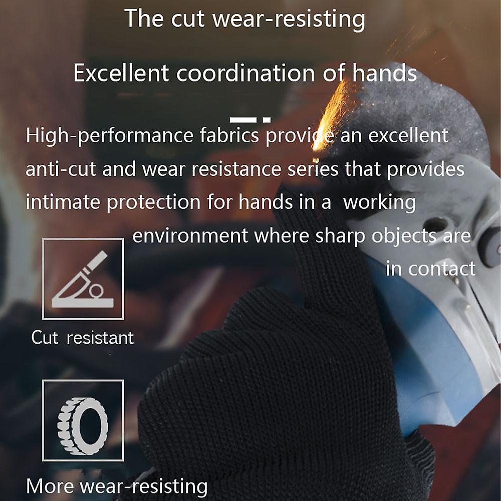Cut Resistant Gloves Cut Resistant Work Gloves Level 5 Protection Wear Resistant For Meat Cutting/metal Processing/gardening/wood Carving/pruning Blac