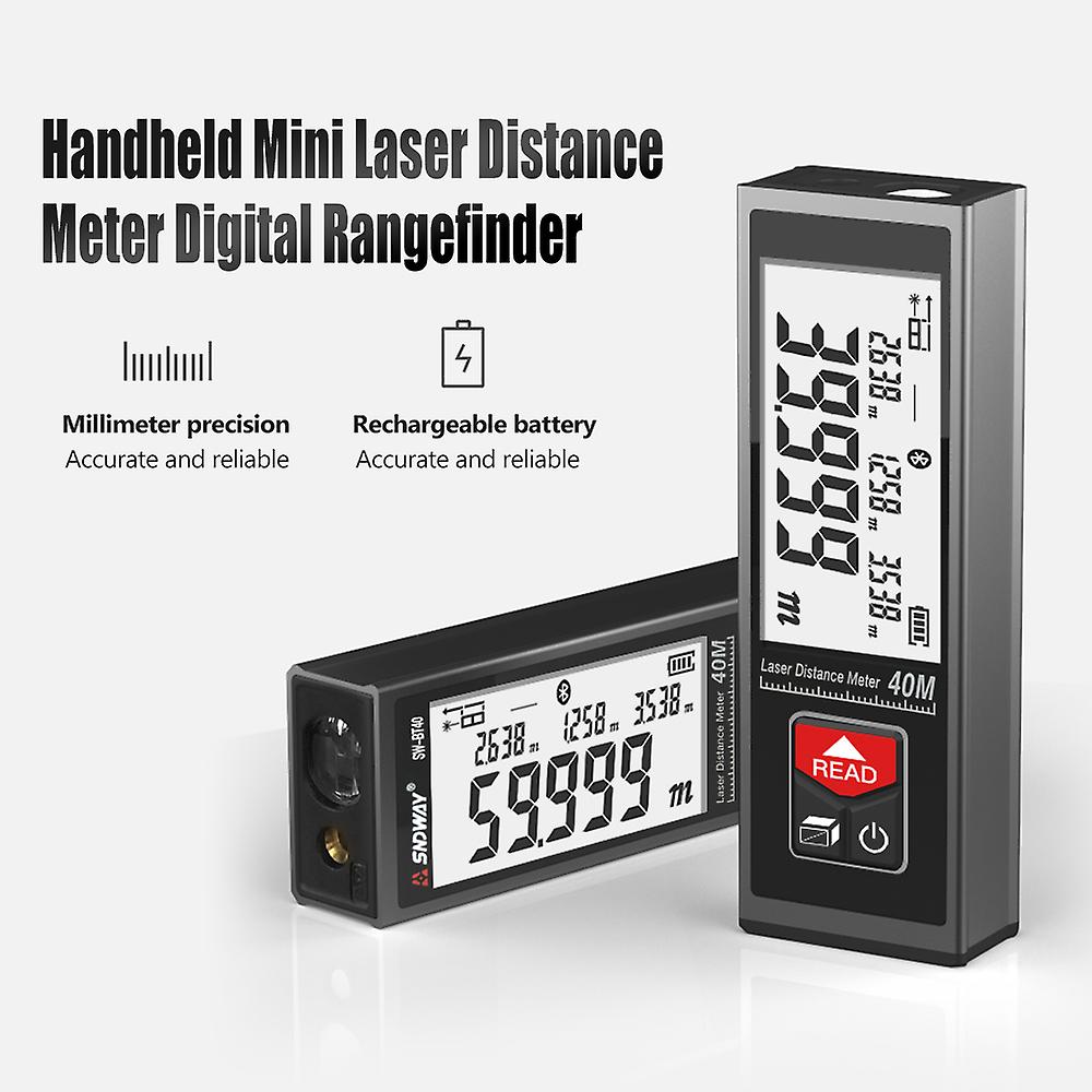 Mini Laser Distance Meter Rechargeable Rangefinder 40m 50m 60m Range Finder Electronic Roulette Trena Tape Measure Tester